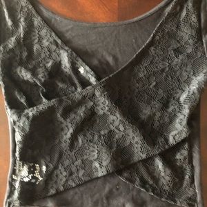 NWT American Eagle Black Crop Top w/ X Back